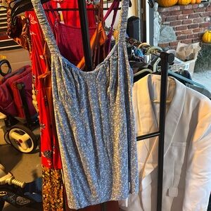 Blue floral mini dress